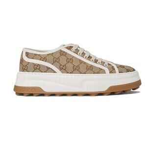 Gucci GG Mens Tennis 1977 Trek Low Top Platform Logo Supreme Canvas Sneaker